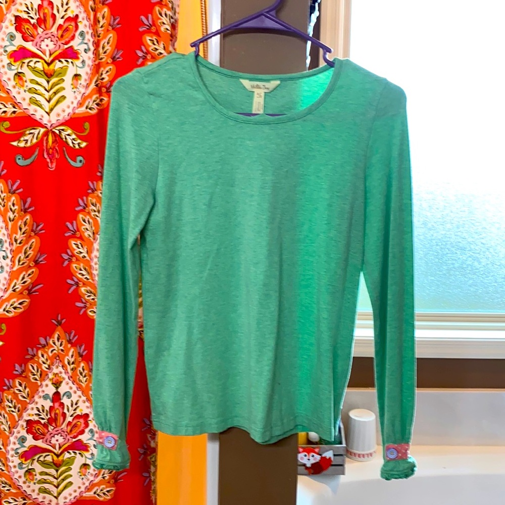 MJ mint ruffle sleeve tunic